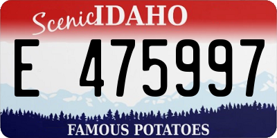 ID license plate E475997
