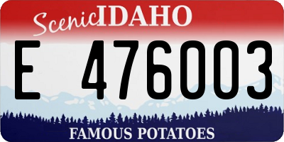 ID license plate E476003