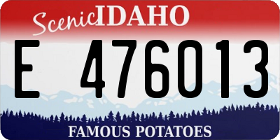 ID license plate E476013