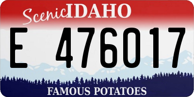 ID license plate E476017