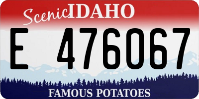 ID license plate E476067