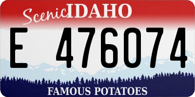 ID license plate E476074