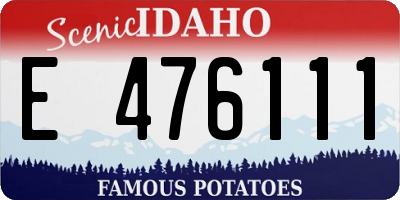 ID license plate E476111