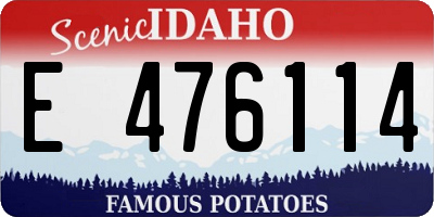 ID license plate E476114