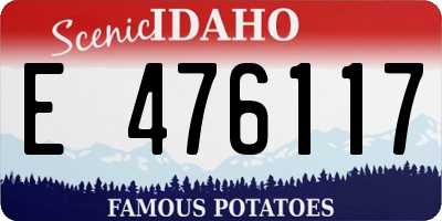 ID license plate E476117