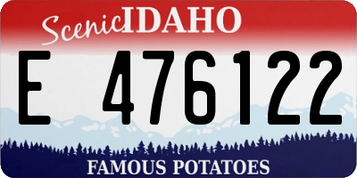 ID license plate E476122