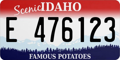 ID license plate E476123