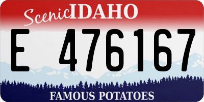 ID license plate E476167