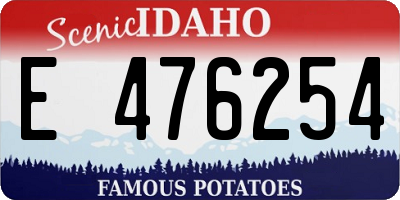 ID license plate E476254