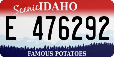ID license plate E476292