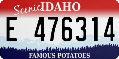 ID license plate E476314