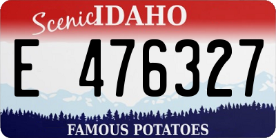 ID license plate E476327