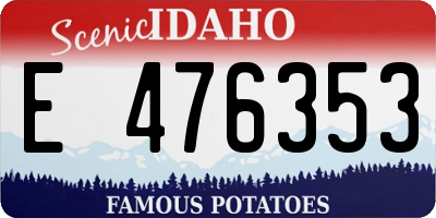 ID license plate E476353
