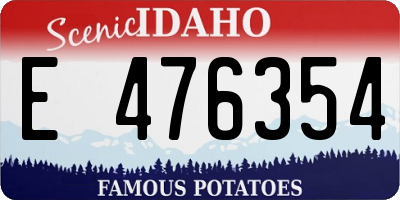 ID license plate E476354