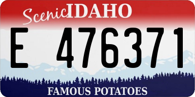 ID license plate E476371