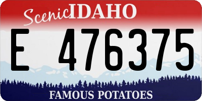 ID license plate E476375