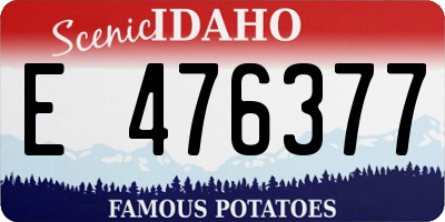 ID license plate E476377