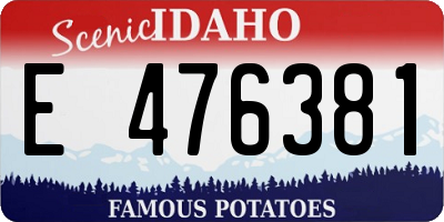 ID license plate E476381