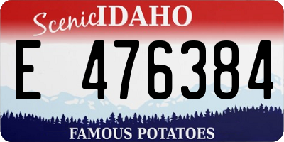 ID license plate E476384