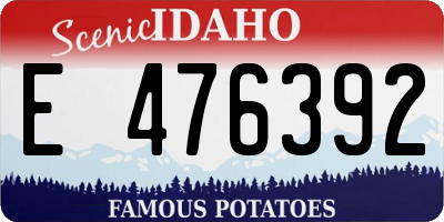 ID license plate E476392