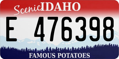 ID license plate E476398