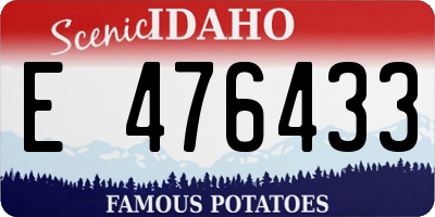 ID license plate E476433
