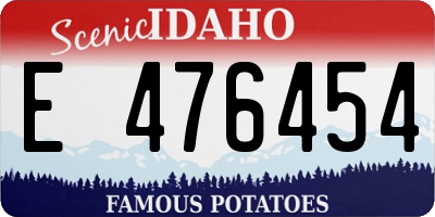 ID license plate E476454