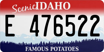 ID license plate E476522