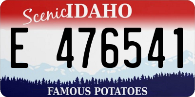 ID license plate E476541