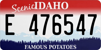 ID license plate E476547