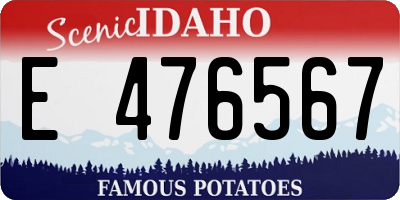 ID license plate E476567
