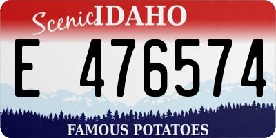 ID license plate E476574