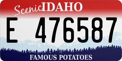 ID license plate E476587