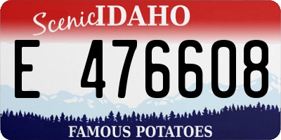 ID license plate E476608