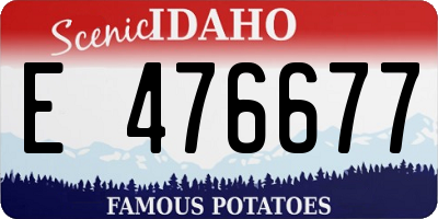 ID license plate E476677