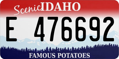 ID license plate E476692