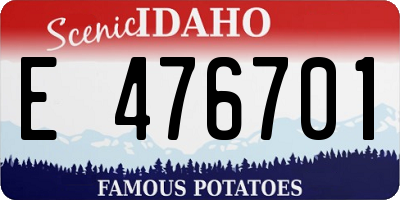 ID license plate E476701
