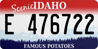 ID license plate E476722