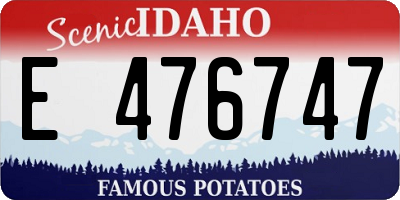 ID license plate E476747