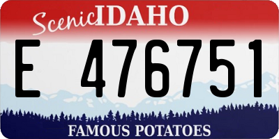 ID license plate E476751