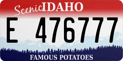 ID license plate E476777