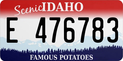 ID license plate E476783