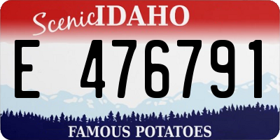 ID license plate E476791