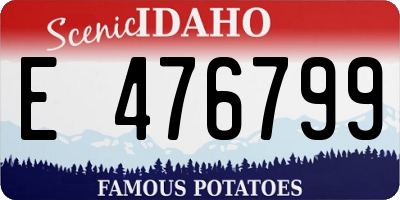 ID license plate E476799