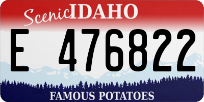ID license plate E476822
