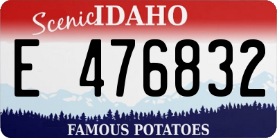 ID license plate E476832