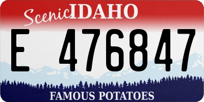 ID license plate E476847