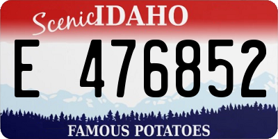 ID license plate E476852