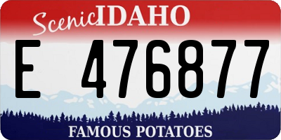 ID license plate E476877