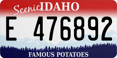 ID license plate E476892